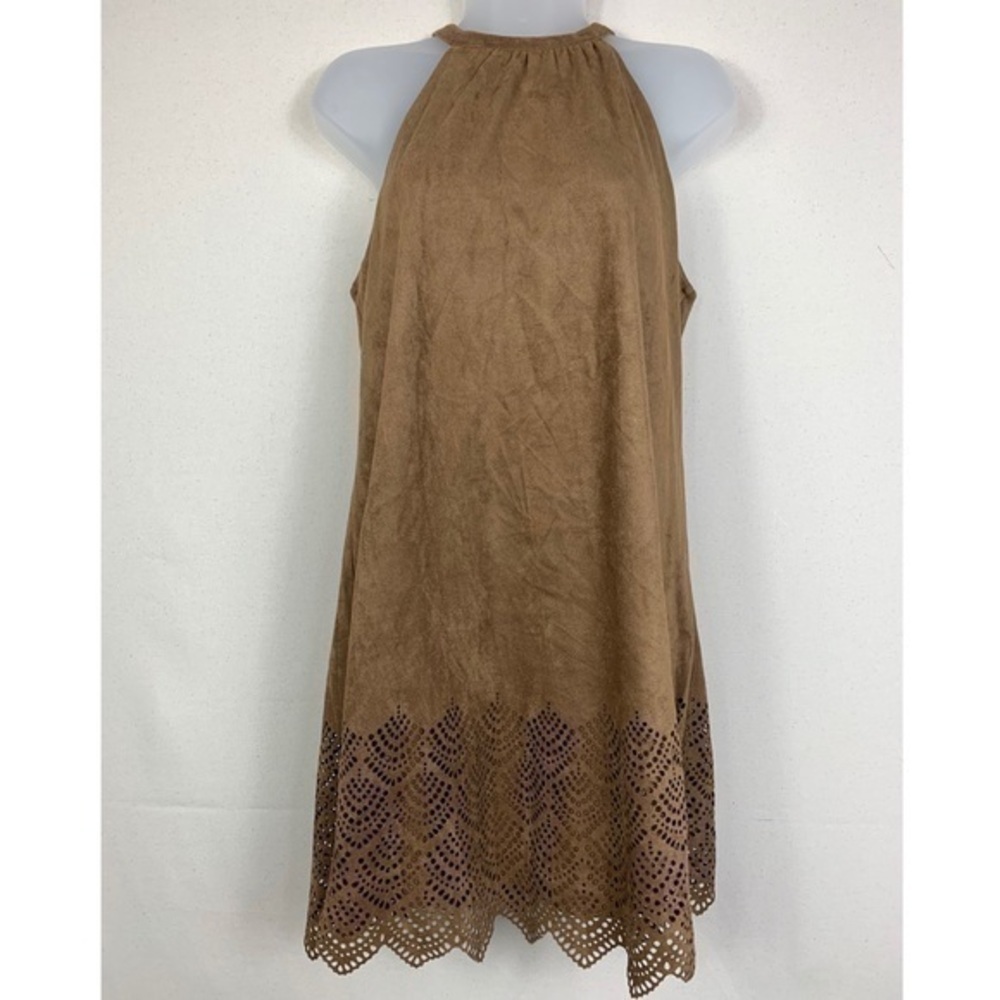 Hot & Delicious | Laser Cut Faux Suede Dress
